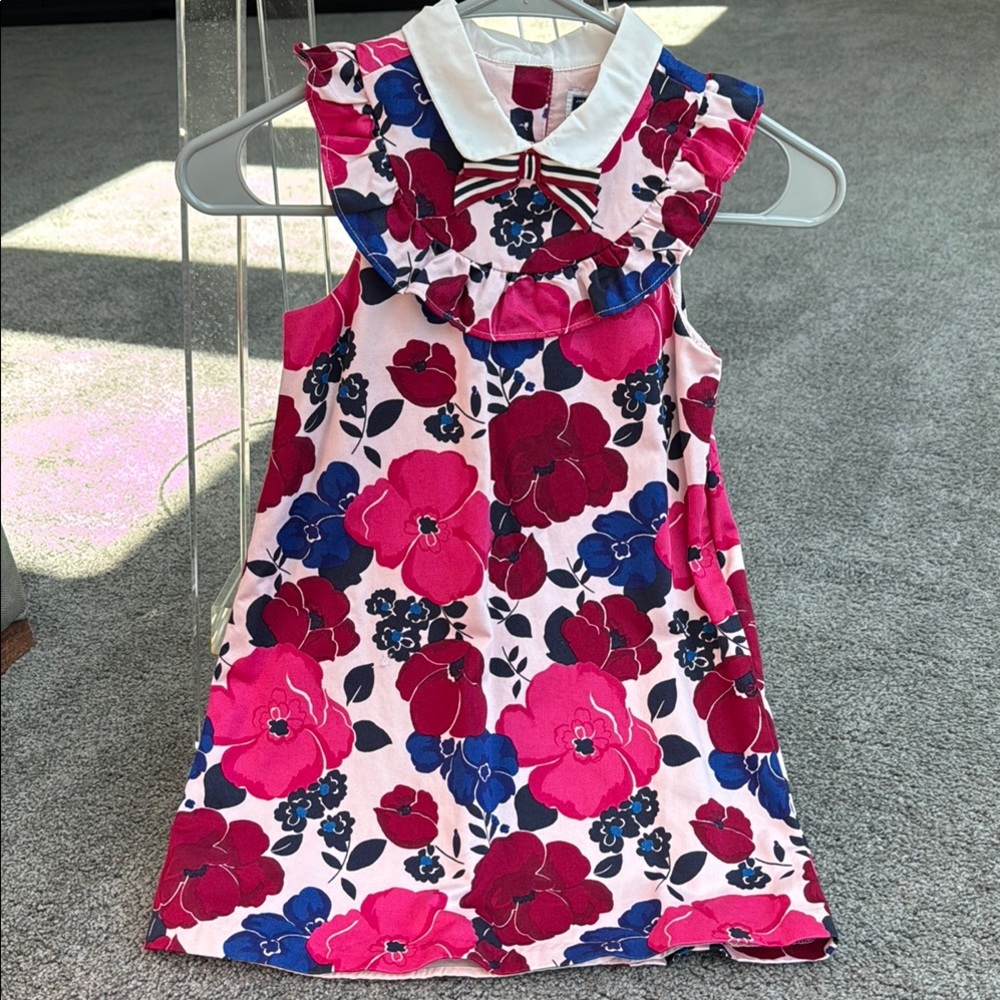 Janie and Jack Pink Flutter Sleeve Sundress with Peter Pan Collar